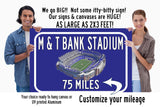 Baltimore Ravens M and T Bank Stadium - Miles to Stadium Highway Road Sign Customize the Distance Sign ,Ravens M and T Bank stadium sign