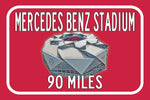 Atlanta Falcons Mercedes Benz Stadium - Miles to Stadium Highway Road Sign Customize the Distance Sign ,Atlanta Falcons Mercedes stadium