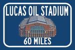 Indianapolis Stadium Lucas Oil Stadium - Miles to Stadium Highway Road Sign Customize the Distance Sign ,Colts Lucas Oil Stadium sign