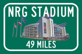 Houston Texans NRG Stadium - Miles to Stadium Highway Road Sign Customize the Distance Sign ,Houston Texans NRG stadium sign