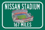 Tennessee Titans Nissan Stadium - Miles to Stadium Highway Road Sign Customize the Distance Sign ,Tennessee Titans Nissan  stadium sign