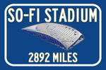 Los Angeles Chargers SoFi Stadium - Miles to Stadium Highway Road Sign Customize the Distance Sign ,Las Angeles Chargers SoFi stadium