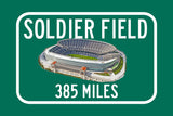 Chicago Bears Soldier Field - Miles to Stadium Highway Road Sign Customize the Distance Sign ,Chicago bears Soldier Fieldsign