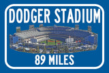 Los Angeles Dodgers, Dodger Stadium   - Miles to Stadium Highway Road Sign Customize the Distance Sign ,LA Dodgers Dodger Stadium