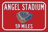 Los Angeles Angels Angels Stadium  - Miles to Stadium Highway Road Sign Customize the Distance Sign ,Los Angeles Angels Angels Stadium