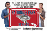Washington Nationals Nationals Park   - Miles to Stadium Highway Road Sign Customize the Distance Sign , Washington Nationals Nats park