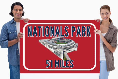 Washington Nationals Nationals Park   - Miles to Stadium Highway Road Sign Customize the Distance Sign , Washington Nationals Nats park