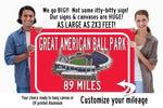 Cincinnati Reds Great American Ballpark    - Miles to Stadium Highway Road Sign Customize the Distance Sign , Cincinnati Reds Baseball