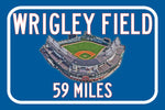 Wrigley Field Chicago Cubs   - Miles to Stadium Highway Road Sign Customize the Distance Sign , Wrigley Field Chicago Cubs