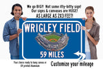 Wrigley Field Chicago Cubs   - Miles to Stadium Highway Road Sign Customize the Distance Sign , Wrigley Field Chicago Cubs