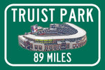 Truist Park Atlanta Braves   - Miles to Stadium Highway Road Sign Customize the Distance Sign , Truist Park Atlanta Braves