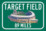 Target Field Minnesota Twins   - Miles to Stadium Highway Road Sign Customize the Distance Sign , Target Field Minnesota Twins