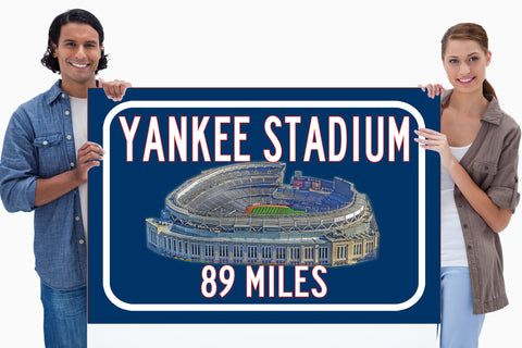 Yankee Stadium New York Yankees   - Miles to Stadium Highway Road Sign Customize the Distance Sign , New York Yankees Yankee Stadium
