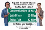 Soldier Field/ United Center/Guaranteed Rate Field |Chicago White Sox/ Chicago Bulls| Chicago Blackhawks Distance Sign | Highway Sign