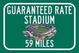 Chicago White Sox Guaranteed Rate Field - Miles to Stadium Highway Road Sign Customize the Distance Sign ,Chicago White Sox Sign