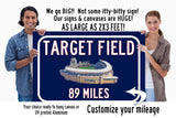 Target Field Minnesota Twins   - Miles to Stadium Highway Road Sign Customize the Distance Sign , Target Field Minnesota Twins