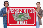 Progressive Field Cleveland Indians   - Miles to Stadium Highway Road Sign Customize the Distance Sign ,Progressive Field Cleveland Indians