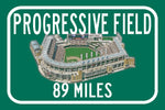 Progressive Field Cleveland Indians   - Miles to Stadium Highway Road Sign Customize the Distance Sign ,Progressive Field Cleveland Indians