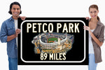 Petco Park San Diego Chargers   - Miles to Stadium Highway Road Sign Customize the Distance Sign ,Petco Park San Diego Chargers