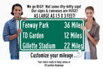 Fenway Park / Gillette Stadium /TD Garden | Boston Red Sox Celtics Bruins New England Patriots | Distance Sign | Mileage Sign | Highway Sign