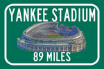 Yankee Stadium New York Yankees   - Miles to Stadium Highway Road Sign Customize the Distance Sign , New York Yankees Yankee Stadium