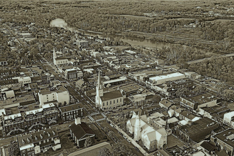 Fredericksburg skyline canvas, Sepia Fredericksburg  Canvas, Fredericksburg Canvas Wall Art, Fredericksburg Sepia oil painted canvas,