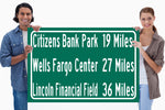 Philadelphia Phillies Citizens Bank Park  - Miles to Stadium Highway Road Sign Customize the Distance Sign ,Philadelphia Phillies Citizens