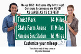 Mercedes Benz Stadium / Truist Park/ State Farm Arena | Atlanta Braves, Atlanta Flacons |Distance Sign | Mileage Sign | Highway Sign