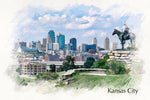 Kansas City watercolor canvas, Kansas City Canvas  Kansas City Kansas watercolor City wall art canvas,Kansas City  wall art,