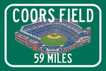 Colorado Rockies Coors Field - Miles to Stadium Highway Road Sign, Customize the Distance Sign, Rockies Coors Field Custom sign