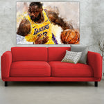 LeBron James watercolor, Los Angeles Lakers wall art, Lakers NBA Championship  winner Canvas, LeBron James Lakers art wall