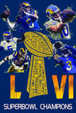Los Angeles Rams Superbowl canvas, Los Angeles Rams wall art, Los Angeles Rams ,  Los Angeles Rams Champions wall art, Matt Stafford poster