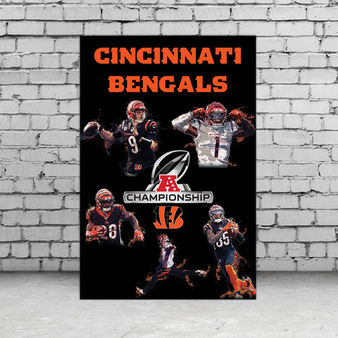 Cincinnati Bengals AFC champs canvas, Cincinnati Bengals wall art,  Bengals Canvas, Bengals AFC Champions wall art