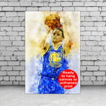 Steph Curry watercolor, Golden State Warriors wall art, Warriors NBA Championship  winner Canvas, Steph Curry Golden State art wall