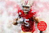 George Kittle watercolor, San Francisco 49ers wall art, George Kittle Canvas, George Kittle San Francisco 49ers wall art