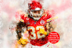 Tyrann Mathieu watercolor, Kansas City Chiefs wall art, Kansas City Chiefs Tyrann Mathieu poster on Canvas