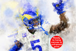 Jalen Ramsey watercolor, Los Angeles Rams wall art, LA Rams Jalen Ramsey Canvas, Jalen Ramsey Los Angeles Rams Superbowl Champions