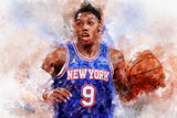 RJ Barrett watercolor, New York Knicks wall art, New York Knicks NBA Championship winner Canvas, RJ Barrett New York Knicks art wall