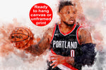 Damian Lillard watercolor, Trail Blazers wall art, Trail Blazers NBA Championship winner Canvas, Damian Lillard Trail Blazers art wall