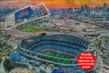 Canvas-Print of Denver Broncos Stadium, Empower Field, Watercolor Digital Sketch Print Canvas Print,  football. Denver Broncos Football, Pro