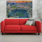 Canvas-Print of Denver Broncos Stadium, Empower Field, Watercolor Digital Sketch Print Canvas Print,  football. Denver Broncos Football, Pro