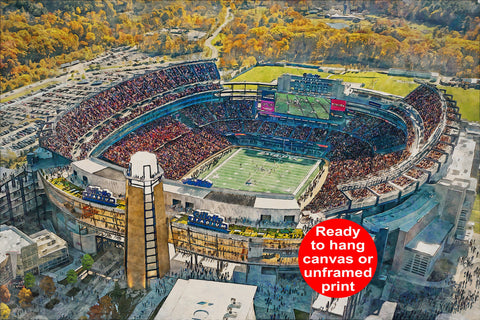 Canvas-Print of Gillette Stadium, Watercolor Digital Sketch Print Canvas Print,  Football, New England Patriots, Boston Massachusetts