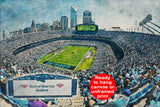 Canvas-Print of Bank of America Stadium, Watercolor Digital Sketch Print Canvas Print, Football, Carolina Panthers, Charlotte North Carolina, Pro