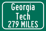 Georgia Tech Custom College Highway Distance Sign / Georgia Tech Yellow Jackets / Atlanta / Georgia Atlanta Georgia decor