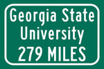 Georgia State University / Custom College Highway Distance Sign /Georgia State Panthers / Atlanta Georgia