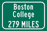 Boston College Custom College Highway Distance Sign /Boston College Eagles / Boston Sign/ Boston College Wall art/ Boston College Eagles