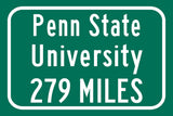 Penn State Nittany Lions Custom College Highway Distance sign /Penn State Nittany Lions State College Pennsylvania, Happy Valley