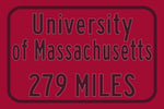 UMass / Custom College Highway Distance Sign /UMass / UMass Minutemen /