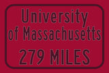 UMass / Custom College Highway Distance Sign /UMass / UMass Minutemen /