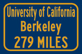 University of California / Custom College Highway Distance Sign / Berkley California / California Golden Bears
